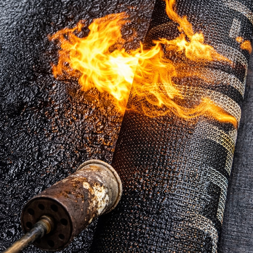 Professional torch-on waterproofing application by Sicon Group